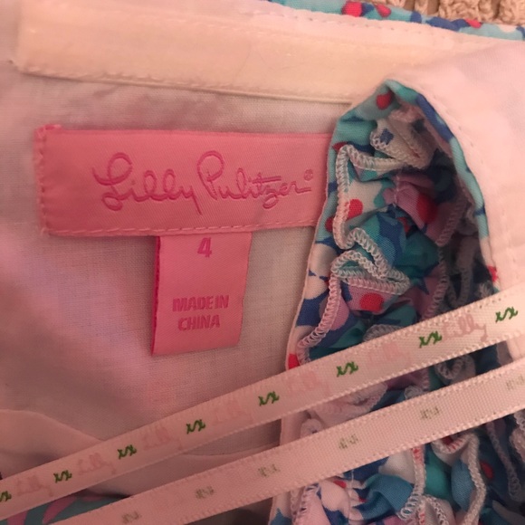 Lilly Pulitzer Lillian blue halter style dress sz 4 - Picture 3 of 6